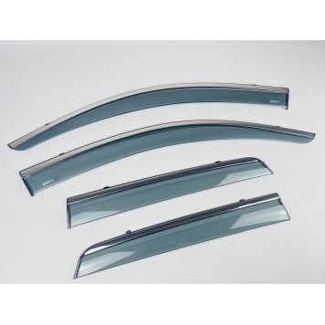 Дефлектори вікон Mitsubishi ASX 2010-2017 з нерж. хром полоскою-2